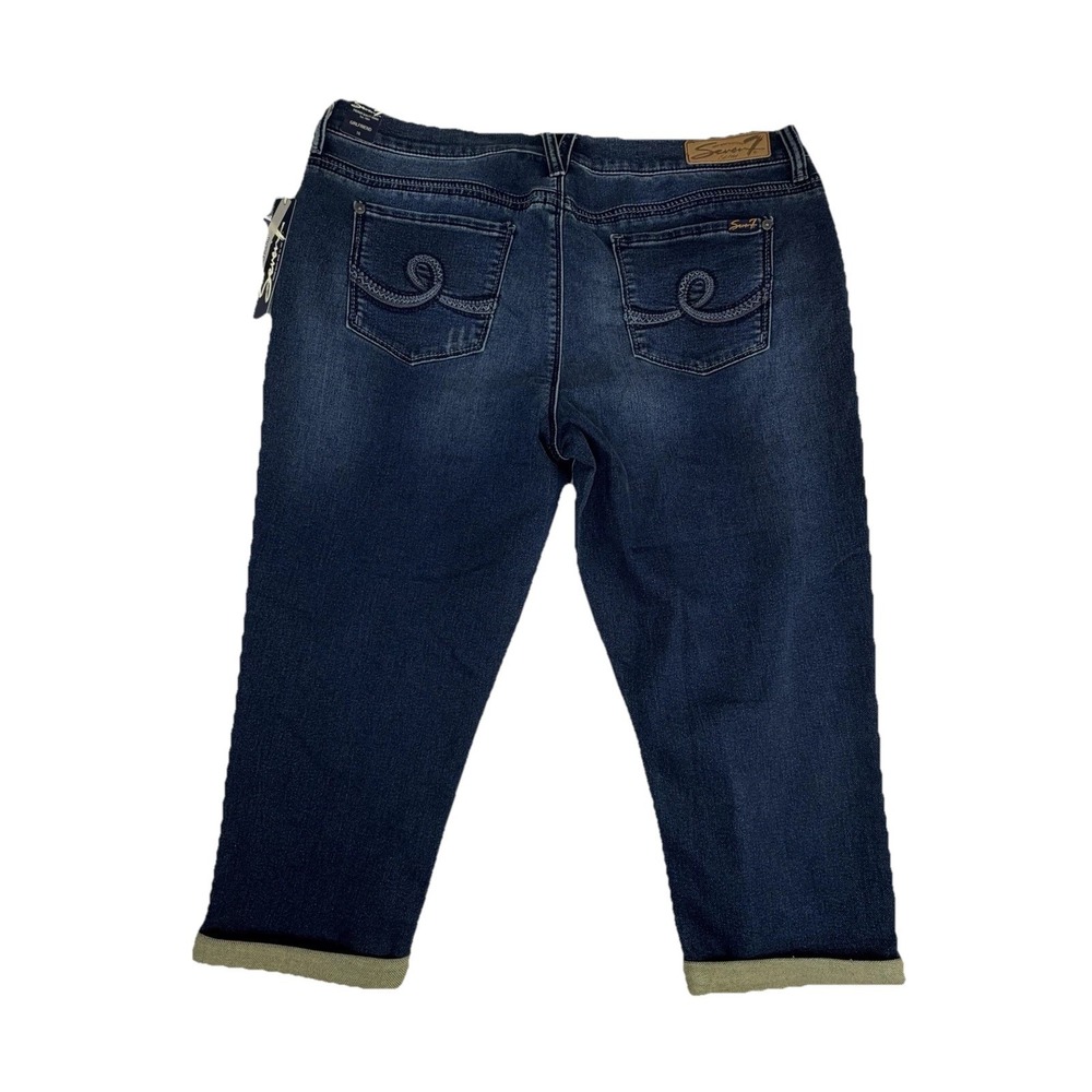 NWT Seven7 Girlfriend Capris Women's Sz 16 Frost Blue Cuffed Distressed NEW $64 - Picture 2 of 12